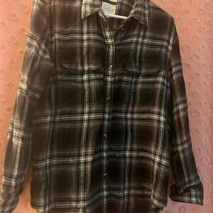 American Eagle Flannel, Distressed, Boyfriend Fit, Size XS